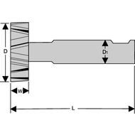 Slotting cutter HSS-E DIN850N 19,5x3mm Z=8
